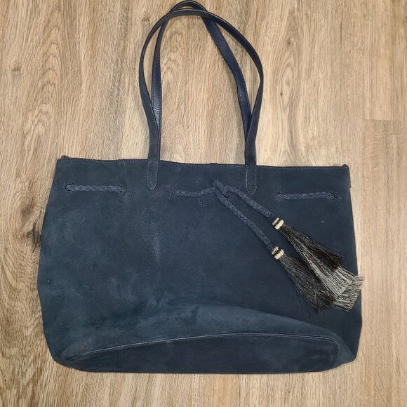 Loeffler Randall Suede Leather drawstring Tote bag Purse Tassel - Picture 1 of 8